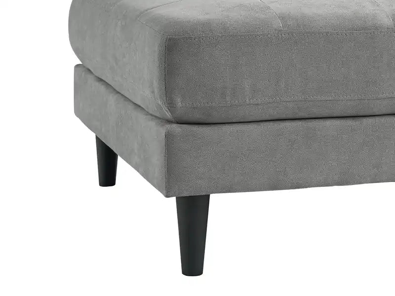 Ottoman en tissu 63 po avec coussin capitonné – Bleu denim