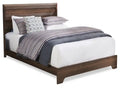 Olivia Panel Bed with Headboard & Frame, Made in Canada, Brown/Grey