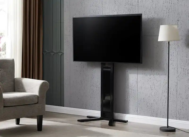 Meuble TV avec support et gestion des câbles pour téléviseurs jusqu'à 80 pouces - Noir