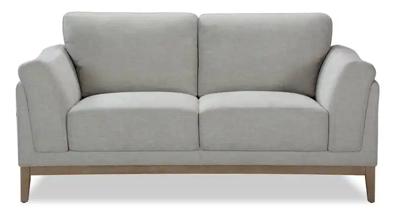 Causeuse en tissu de 67,7 po avec base et pieds en bois d'hévéa