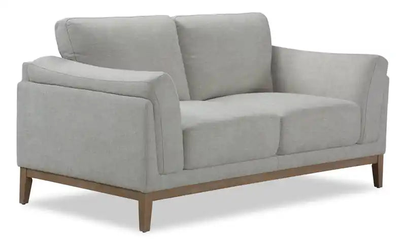 Causeuse en tissu de 67,7 po avec base et pieds en bois d'hévéa