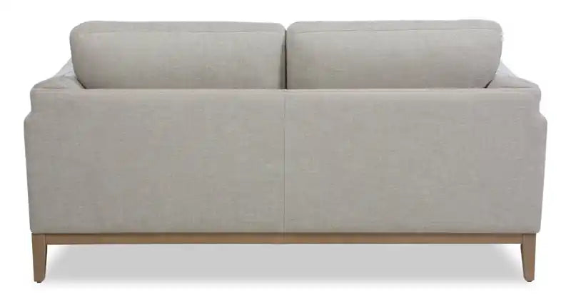 Causeuse en tissu de 67,7 po avec base et pieds en bois d'hévéa