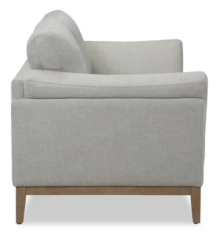 Causeuse en tissu de 67,7 po avec base et pieds en bois d'hévéa