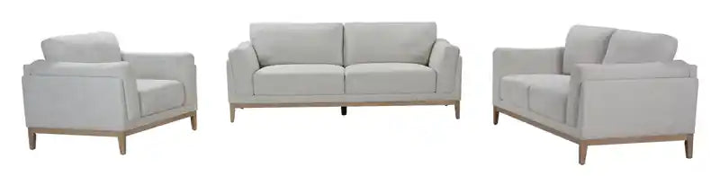 Causeuse en tissu de 67,7 po avec base et pieds en bois d'hévéa