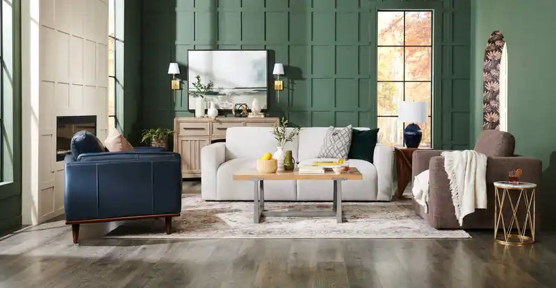 Chaise en cuir véritable avec coussin d'assise amovible et base en bois - brun caramel