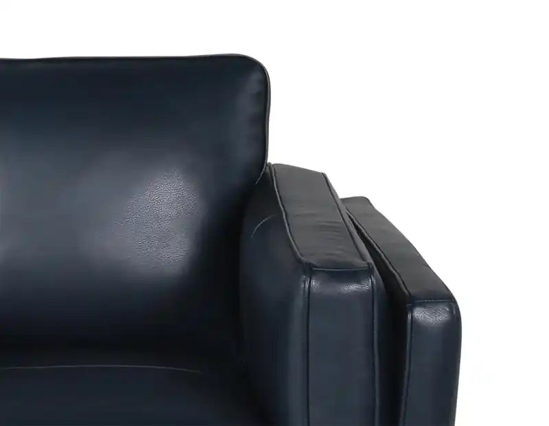Chaise en cuir véritable avec coussin d'assise amovible et base en bois - brun caramel