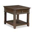 Weston 24 Traditional End Table with Storage and USB Port - Brown Elm