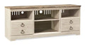 Willowton 64 Traditional TV Stand with Storage and Cable Management for TVs up to 70- Whitewash